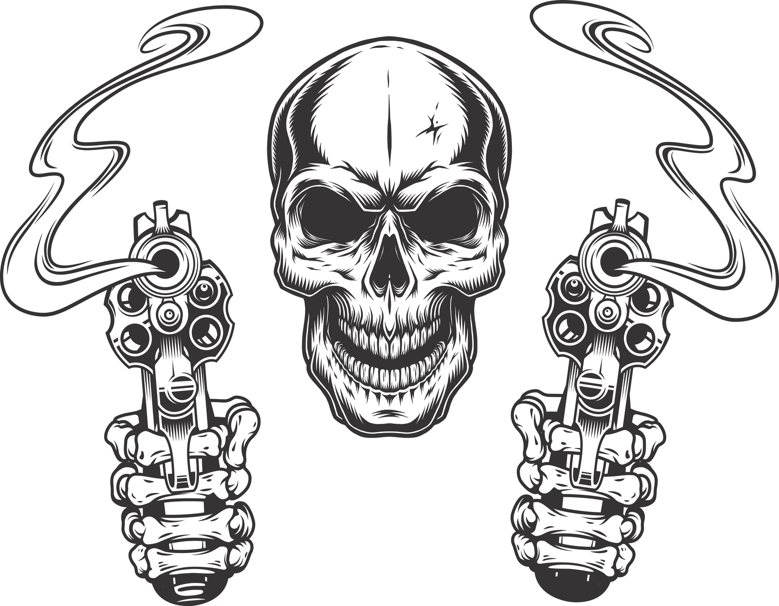 Скелет с пистолетом